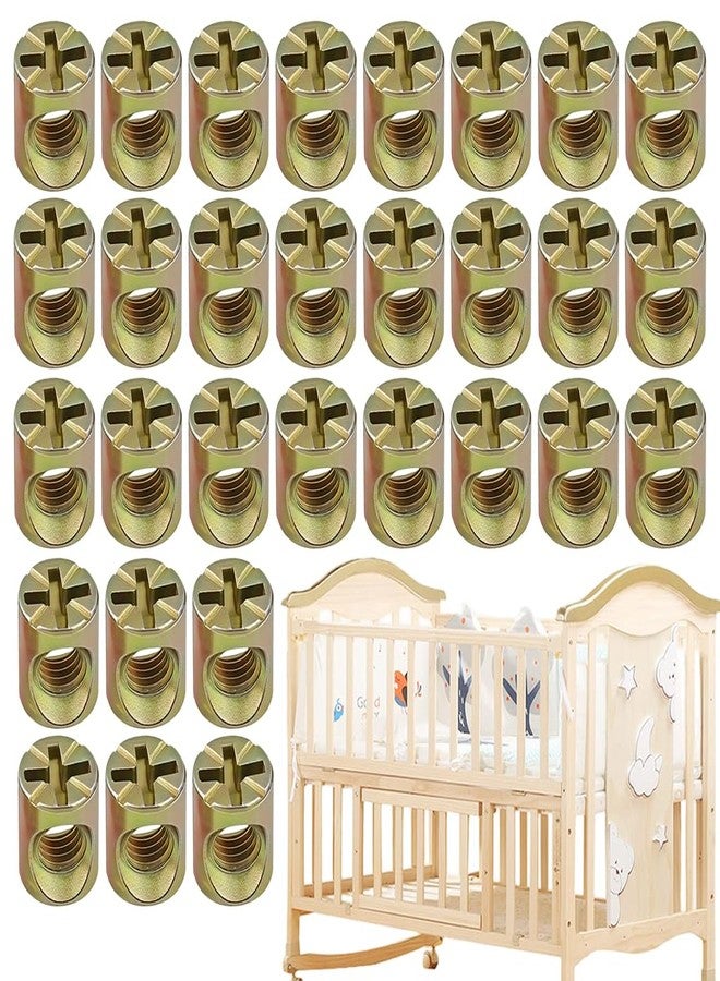 Serplex® 30Pcs Zinc Alloy Hammer Head Nuts, Cross-Hole Furniture Connecting Nuts, Metal Barrel Nuts, Threaded Fasteners for Furniture Assembly, DIY Cabinet and Bed Frame Connector - Image 1